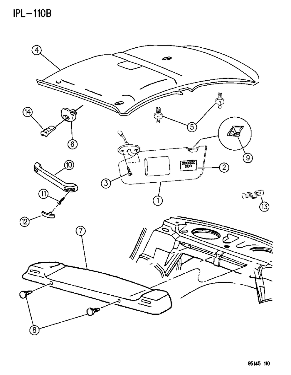 Mopar MH08PW8 Clip, Unlit Or Lit Visor