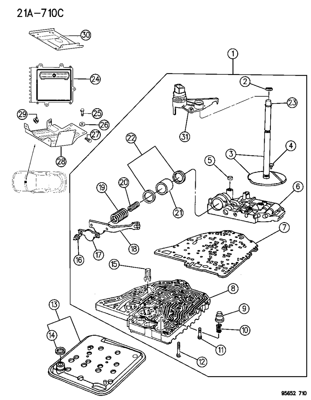 Mopar 4659525 Lever Assembly, Manual Valve, 1995