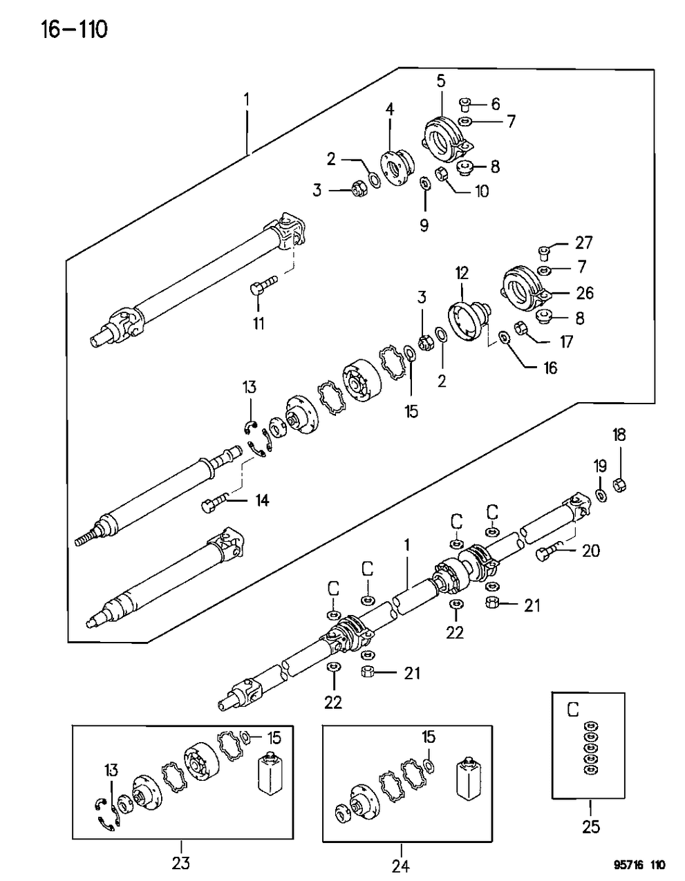 Mopar MF522015 Snap Ring, Propeller Shaft (25)