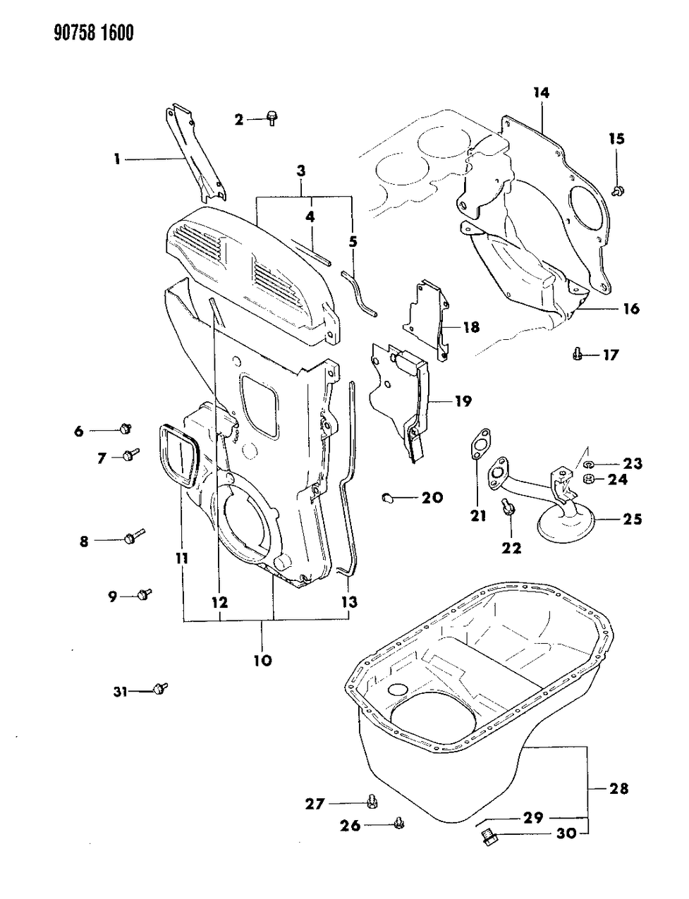 Mopar MD030141 Plate, Cylinder Block Rear (Except Turbo)