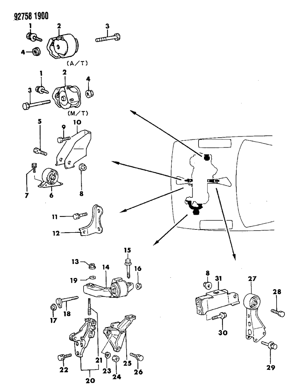 Mopar MB309996 Motor Mount