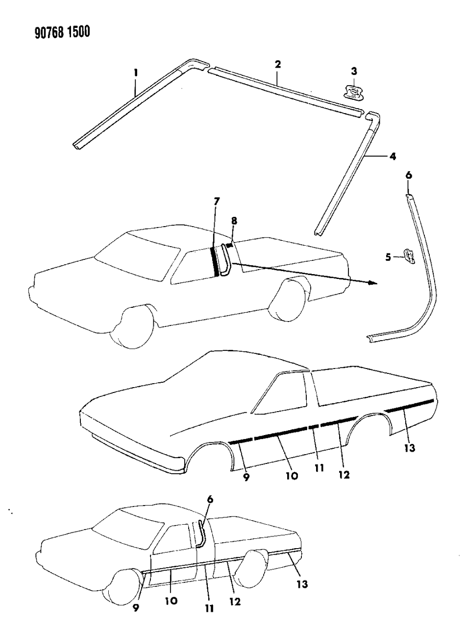 Mopar MB417595 Molding, Black