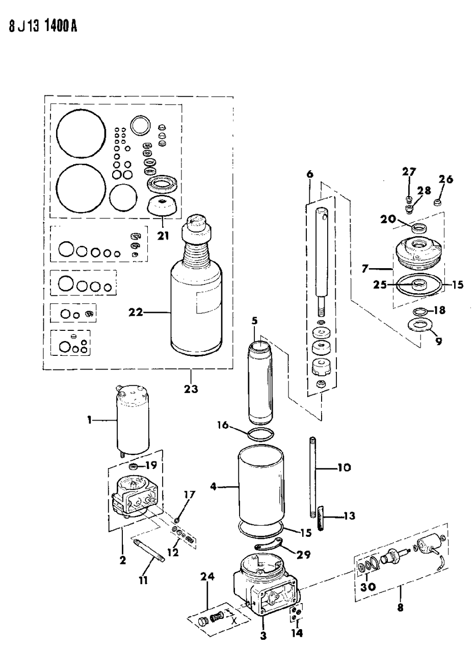 Mopar J2015456 Seal Package, Snow Plow Lift 1987-89