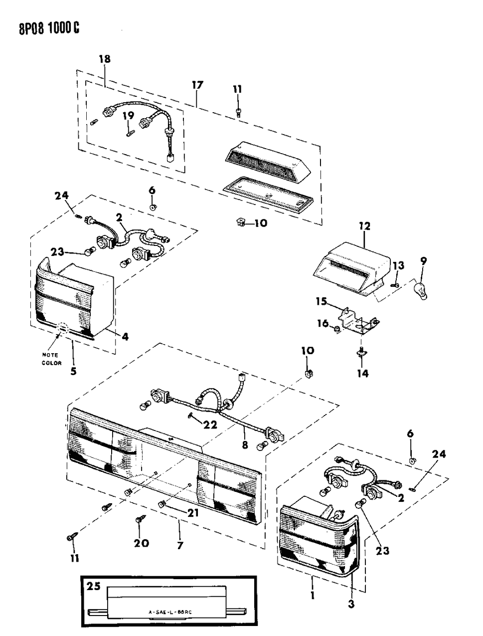 Mopar 36001900 Backup Lamp Assembly