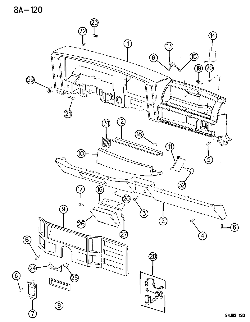 Mopar 55006506 Retainer, Glove Box Door Latch