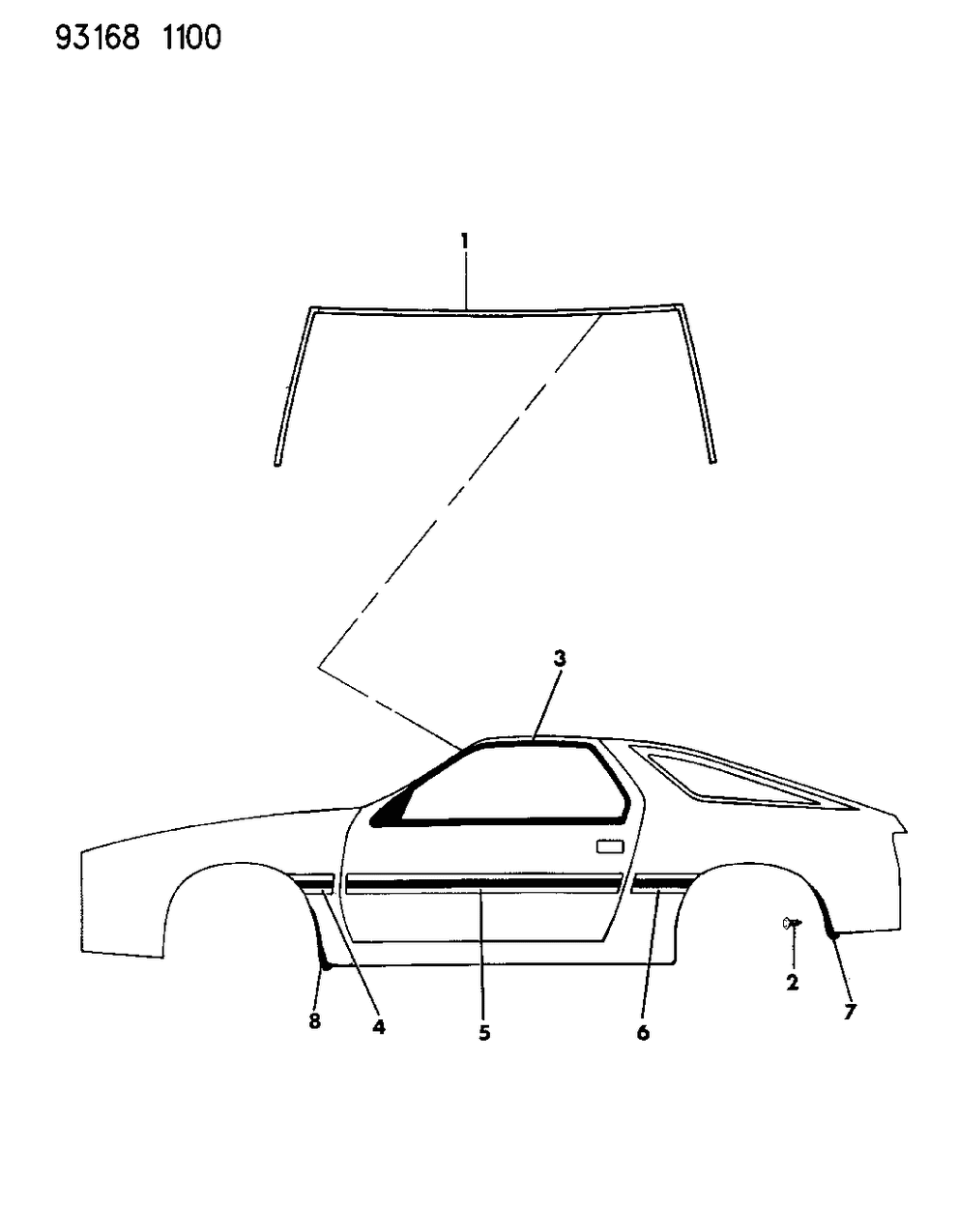 Mopar AX36MGF Moulding, Fender, Body Color W/Black Accent, Rear