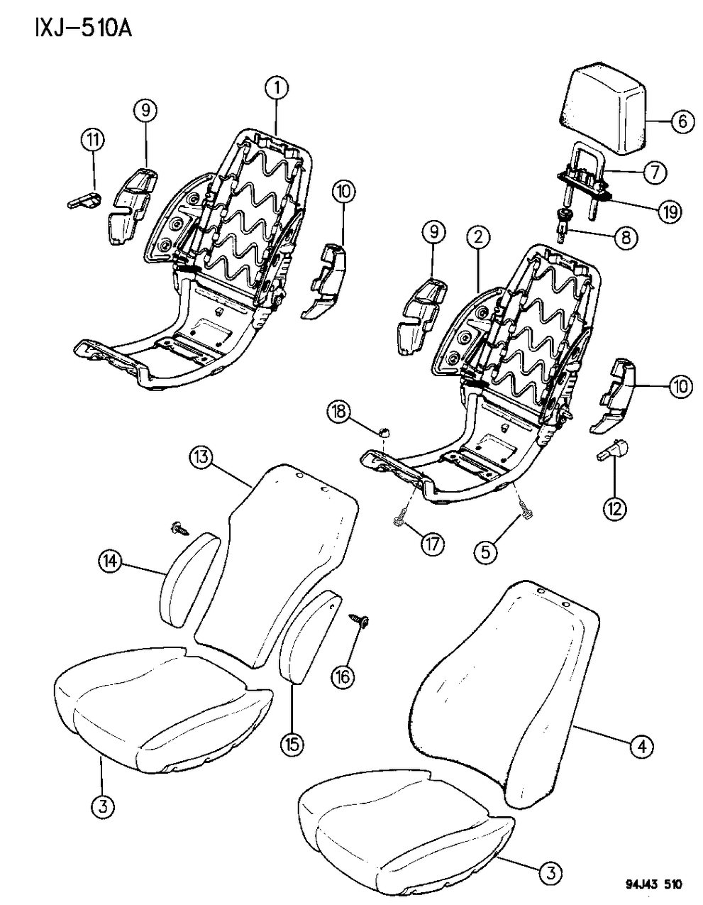 Mopar 55195020 Frame, Seat, Right
