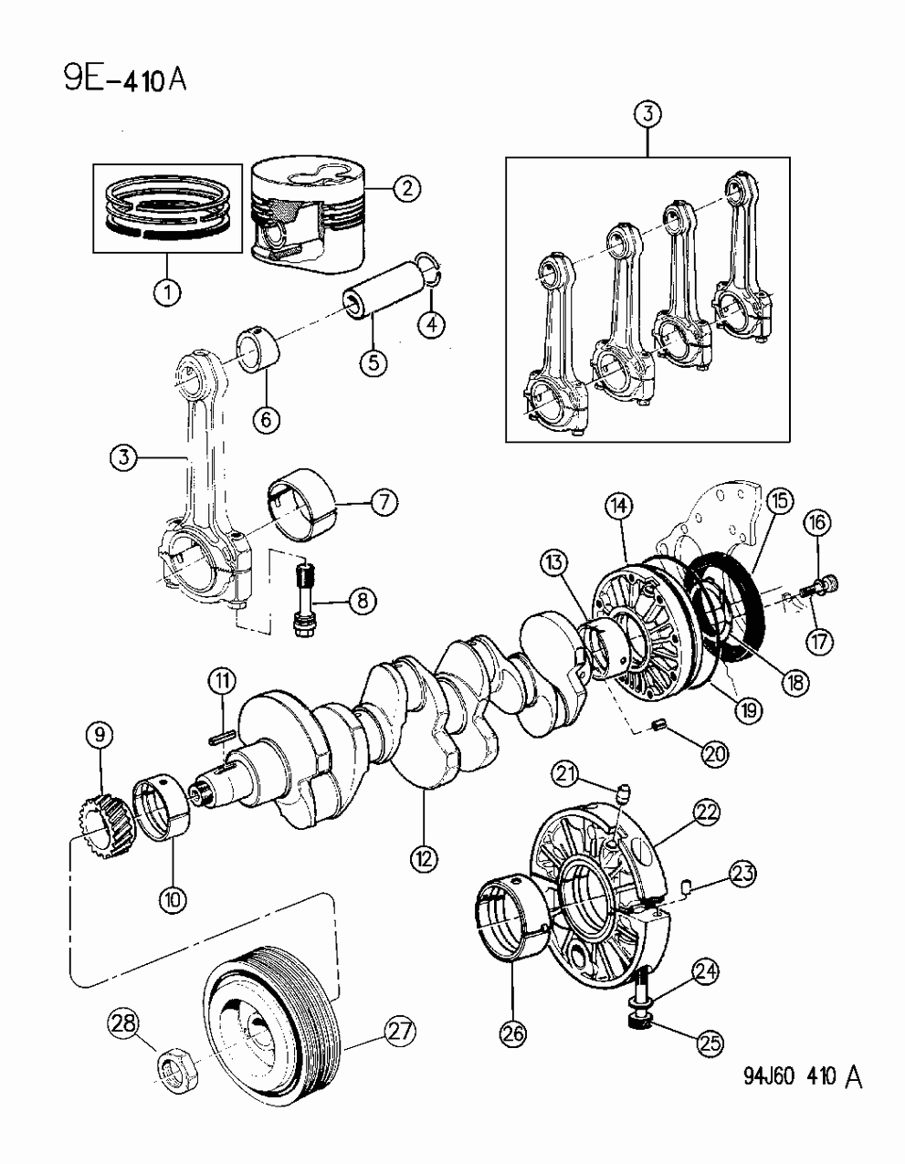 Mopar 4723119 Bearing Package, Rear Main, Lower
