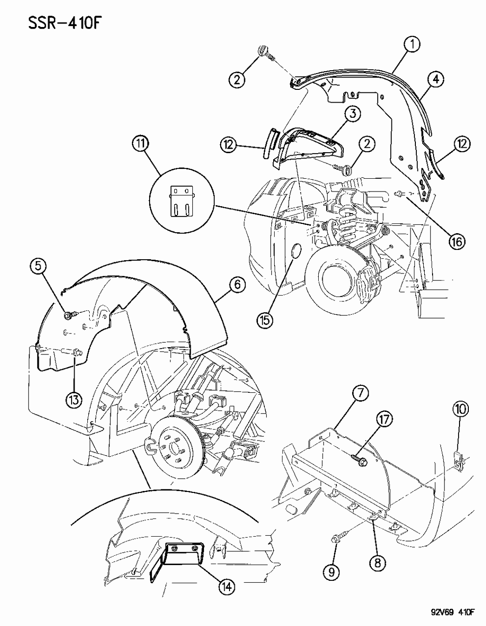 Mopar 4642757 Fender Liner, Front Inner