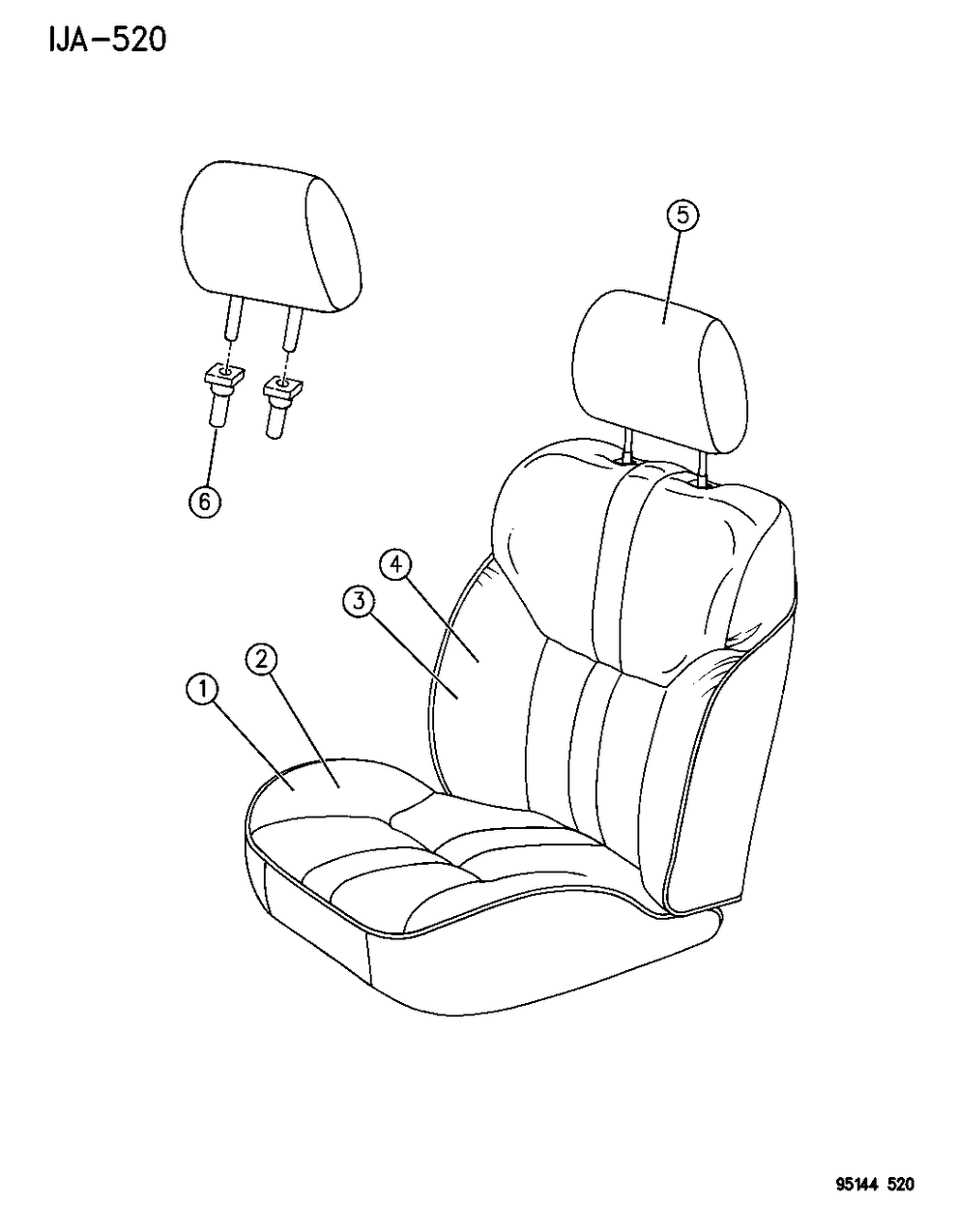 Mopar LC57RC3 Headrest, W/Cover