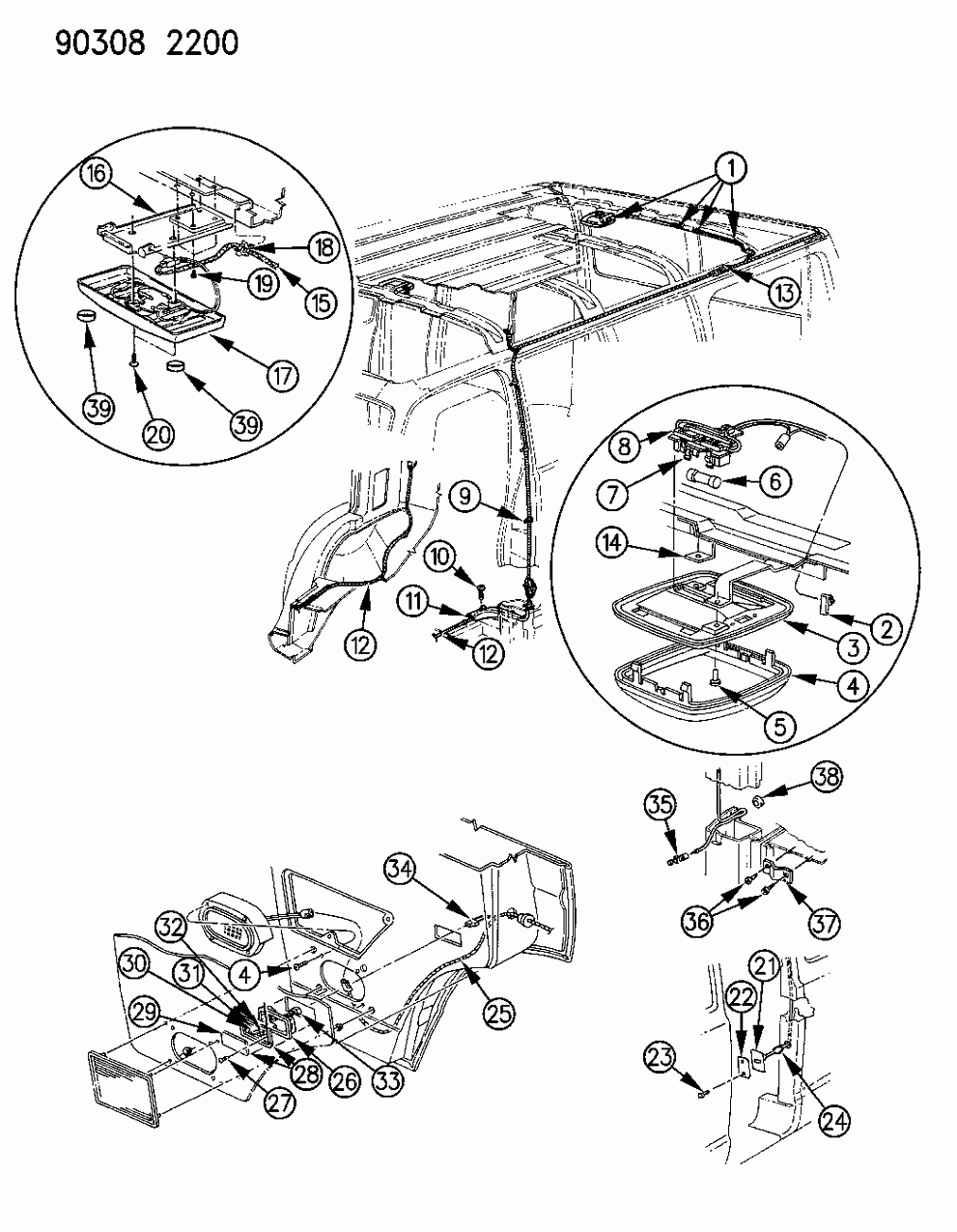 Mopar 2958815 Bracket Courtesy Lamp Switch