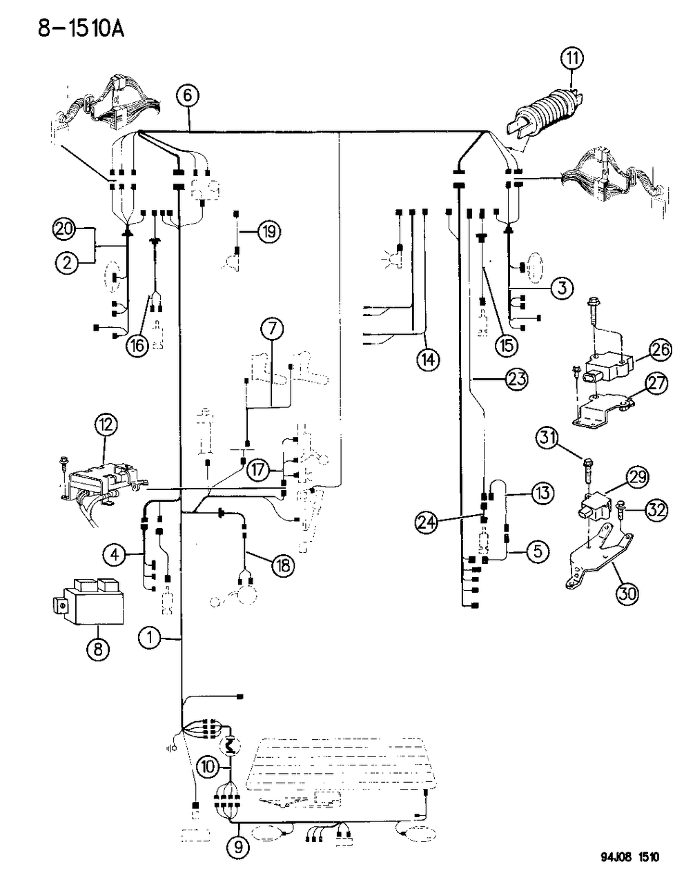 Mopar 56018638 Wiring, Front End Lighting, W/Road Lamps