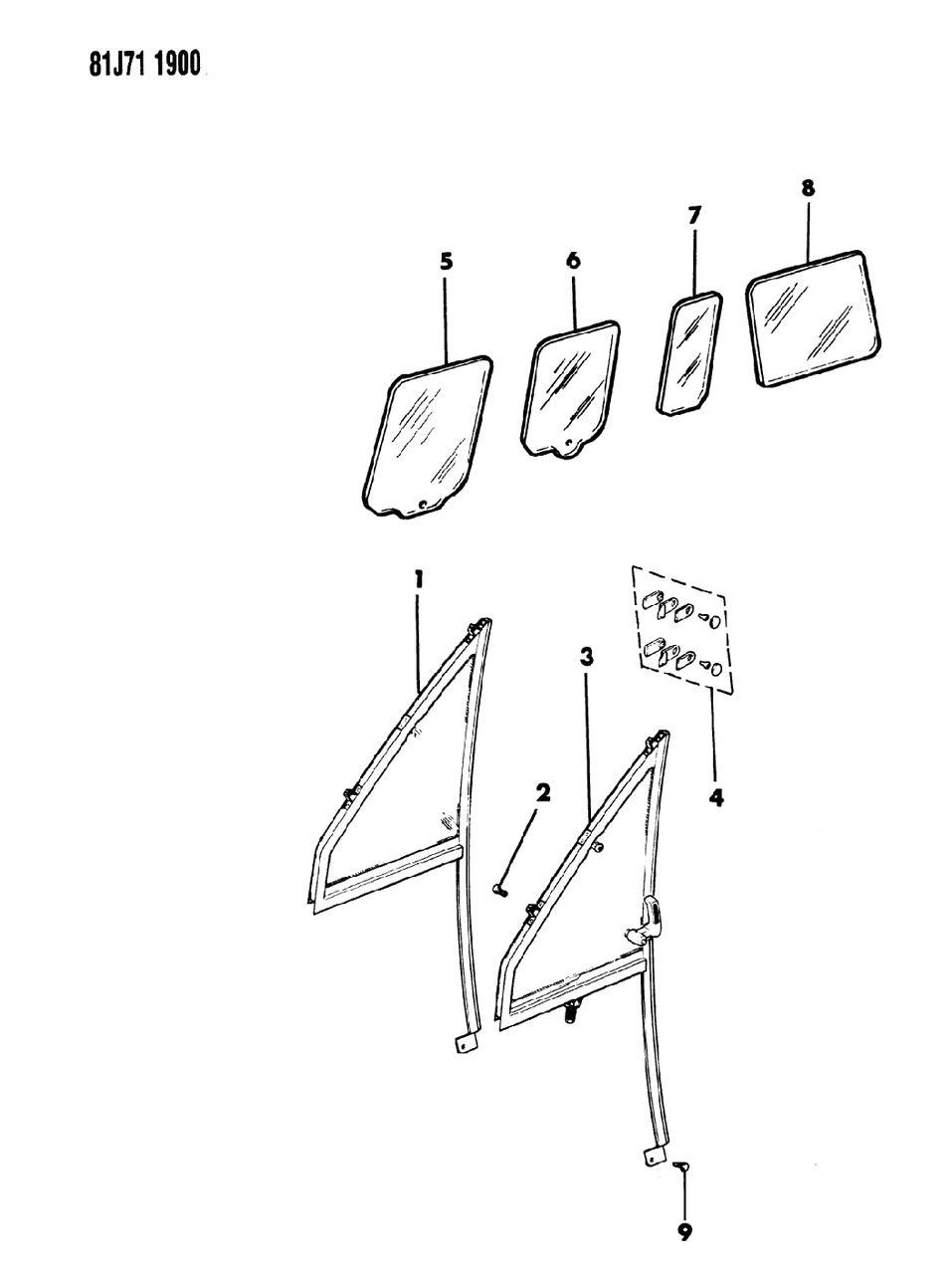 Mopar 55002344 Vent, Fixed, Front