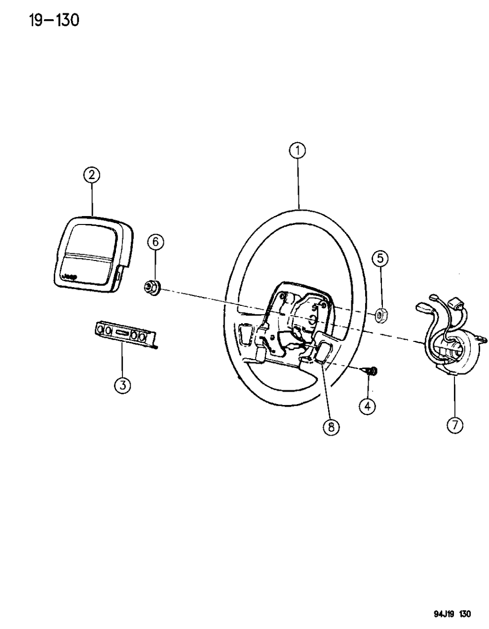 Mopar 5DV01MX8 Driver Inflator Module
