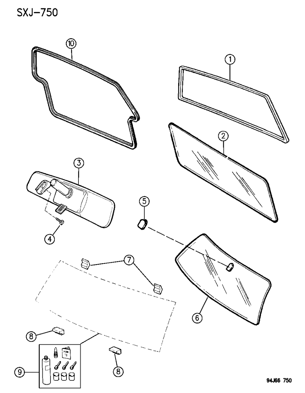 Mopar 55007134 Glass Weatherstrip