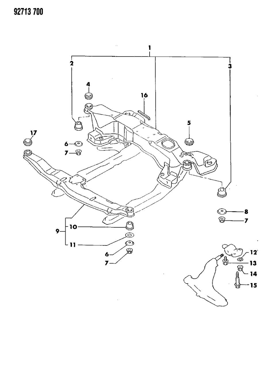 Mopar MB633358 Suspension Crossmember, Front