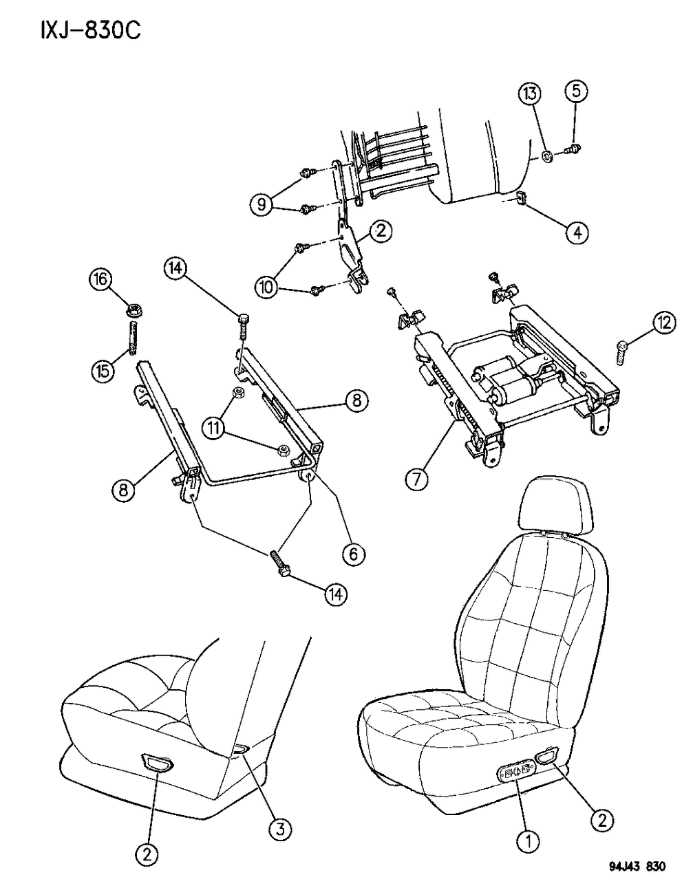 Mopar MR49RY6 Bezel, Power Seat Switch
