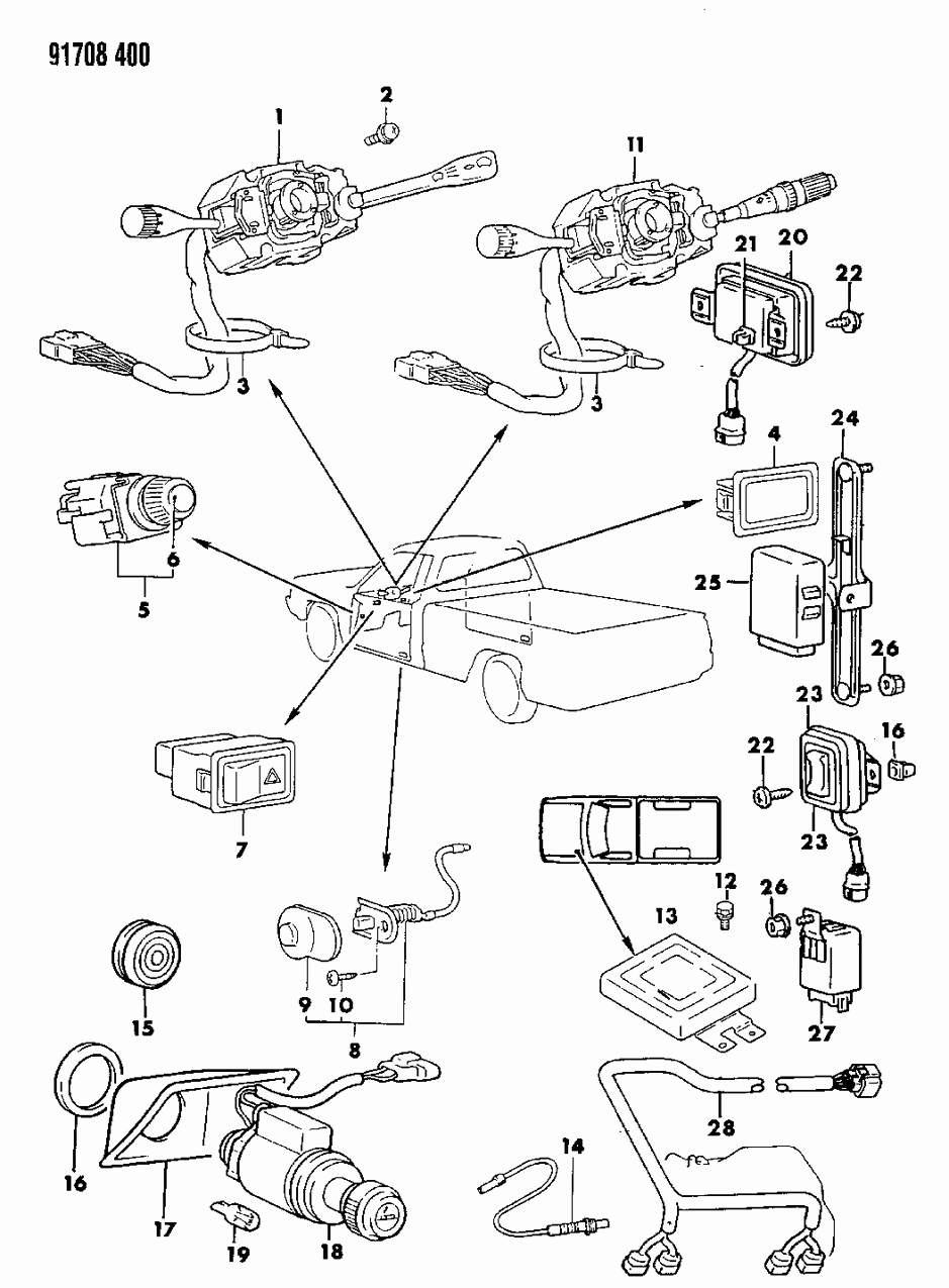 Mopar MD163057 Control Unit, V Engine California, 4WD (Bolt - Ms240027)