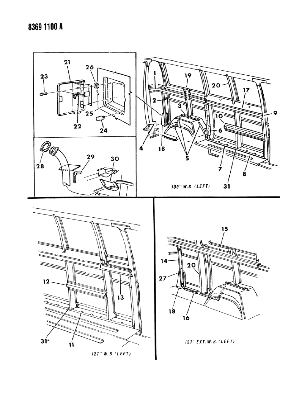 Mopar 4081421 Reinforcement, Side Wheelhouse Rear To Strainer, Left Side