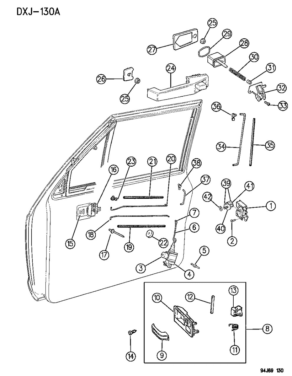 Mopar 55001954 Rod, Exterior Handle To Latch, Front