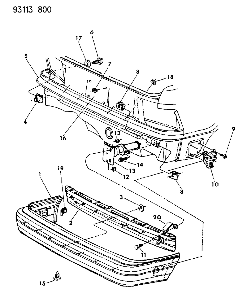 Mopar 4515350 Bumper Cover Support, Rear