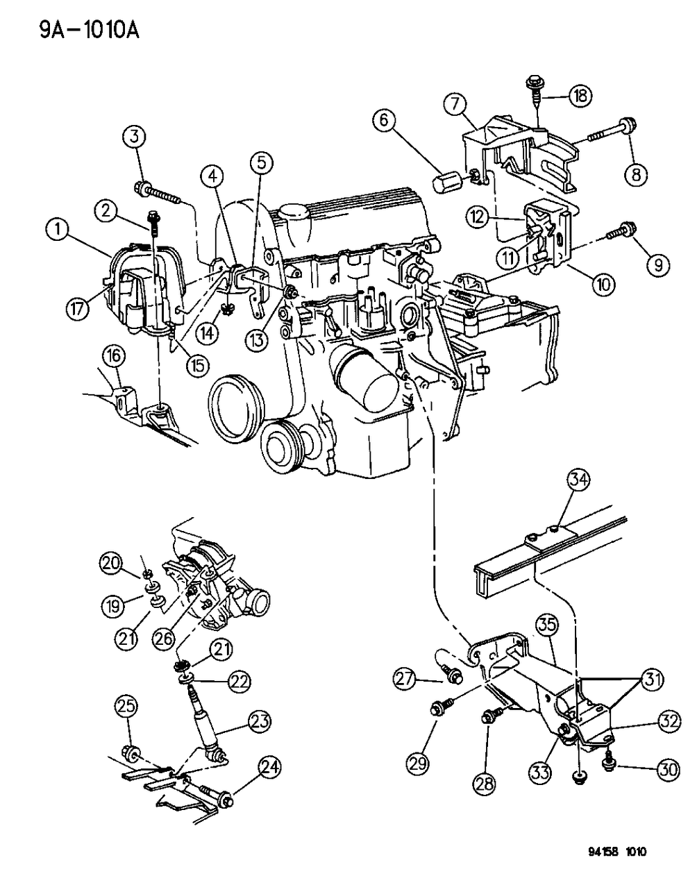 Mopar 6502973 Stud, Engine Support To Engine Mount