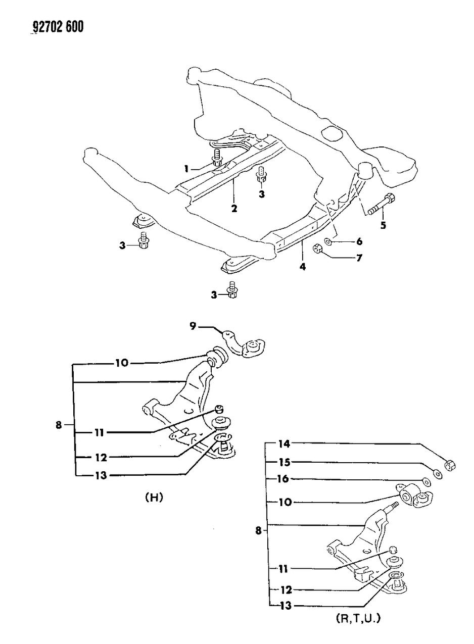 Mopar MB831660 Control Arm, Lower