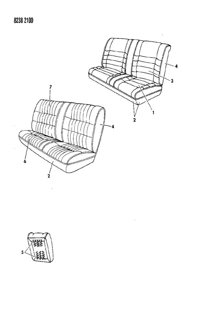 Mopar C743F3C Cushion, W/Spring/Frame, Pad And Cover, Rear