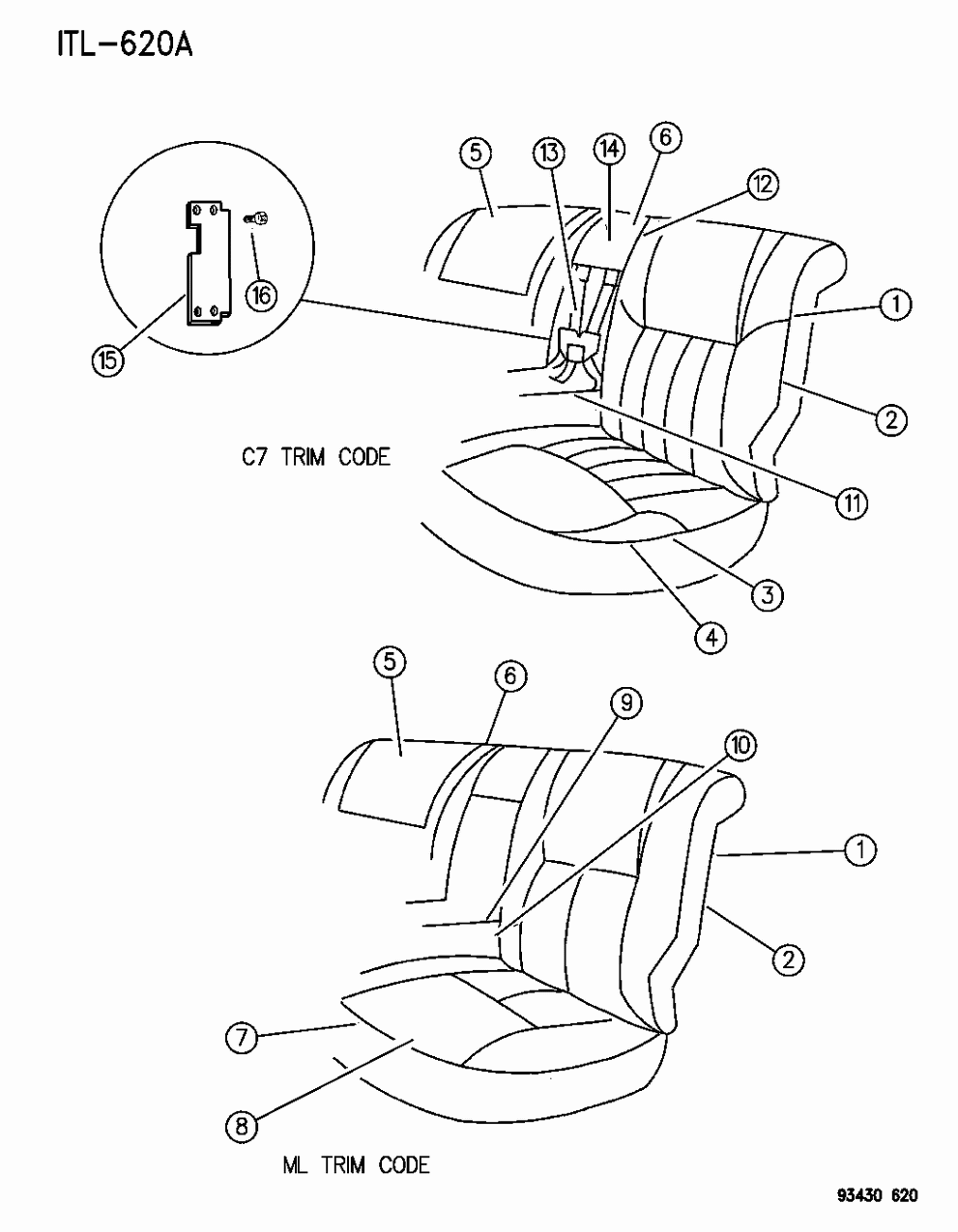 Mopar QB33SFF Cover, Back (Used W/Center Armrest And Contour)