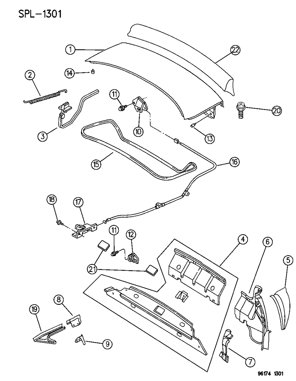 Mopar 6504048 Clip, Inside Hood Latch Release Cable (RHD)