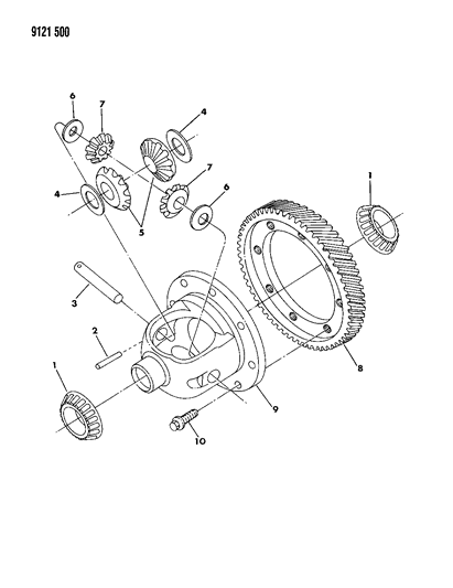 1989 Chrysler LeBaron GTC Differential Manual Transaxle Diagram