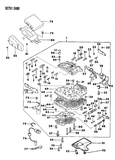 1994 Dodge Colt Valve Body & Components Diagram 4 - Thumbnail