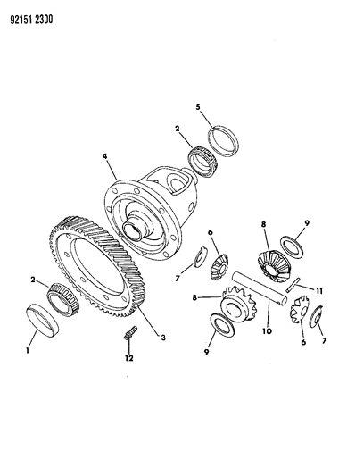 1992 Chrysler LeBaron GTC Differential, Automatic Transaxle Diagram