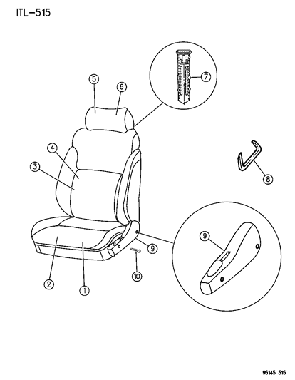 1995 Dodge Neon Front Seat Diagram 4 - Thumbnail