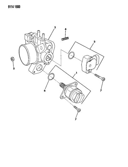 1989 Chrysler LeBaron GTC Throttle Body Diagram 2 - Thumbnail