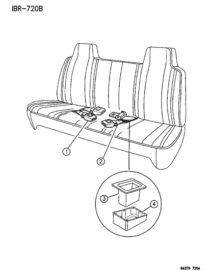1995 Dodge Ram 3500 Belt, Lap (Two Buckles) Diagram for 5EM82RAZ