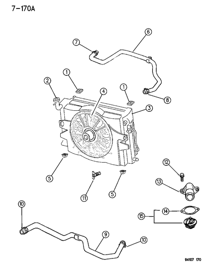 1994 Dodge Caravan Radiator & Related Parts Diagram 3 - Thumbnail