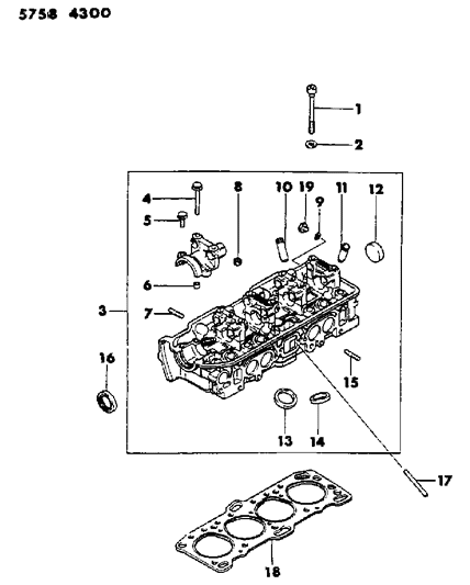 1986 Chrysler Conquest Cylinder Head Diagram 3 - Thumbnail
