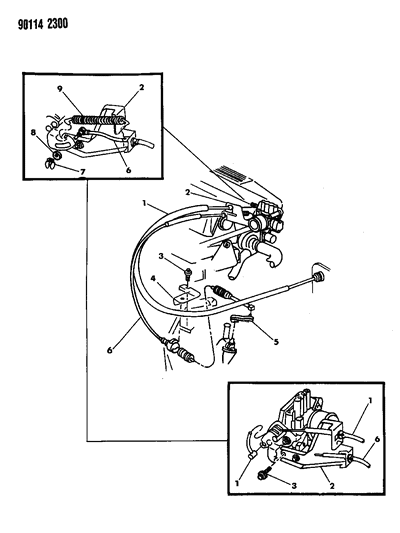1990 Chrysler LeBaron GTC Throttle Control Diagram 2 - Thumbnail