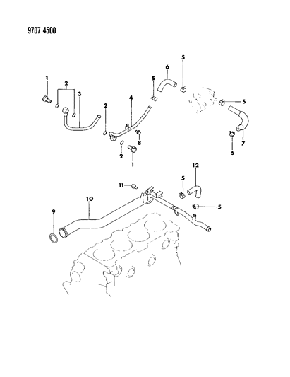 1989 Dodge Colt Water Hose & Pipe Diagram 1 - Thumbnail