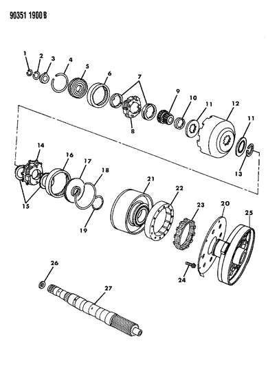 1993 Dodge Ram Wagon Gear Train & Intermediate Shaft Diagram 1 - Thumbnail