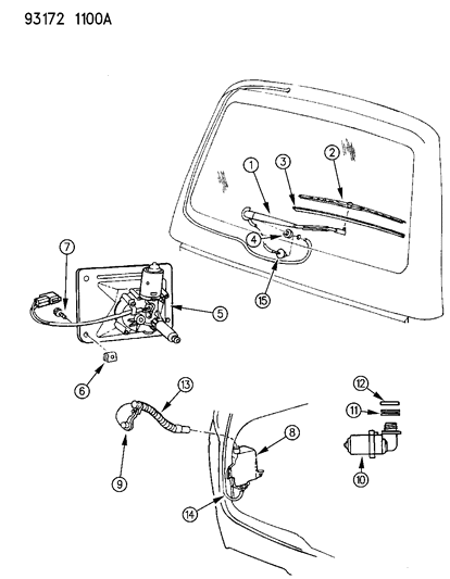 1993 Dodge Grand Caravan Washer Pump Diagram for 4638543