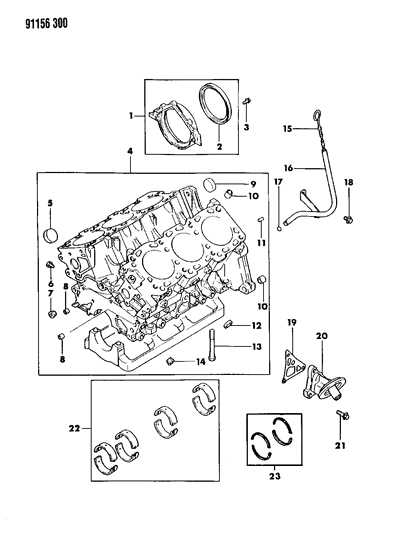 1991 Chrysler LeBaron GTC Cylinder Block Diagram 2 - Thumbnail