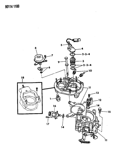 1990 Chrysler New Yorker Base Model Throttle Body Diagram 1 - Thumbnail