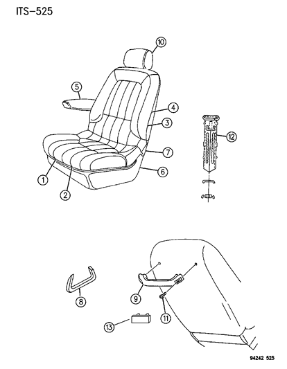1994 Dodge Caravan Front Seat Diagram 1 - Thumbnail