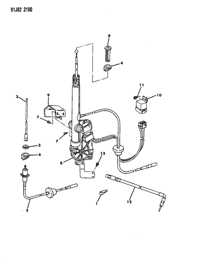 1992 Jeep Comanche Power Mast Diagram for 4741282