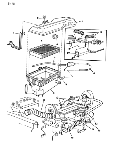 1985 Chrysler Executive Limousine Air Cleaner Diagram 4 - Thumbnail