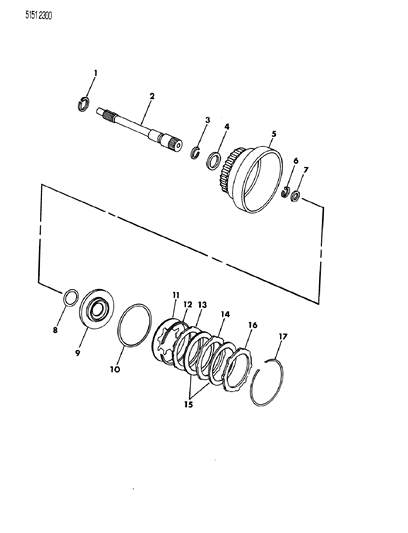 1985 Dodge Daytona Piston, Rear Clutch Diagram for 4207202