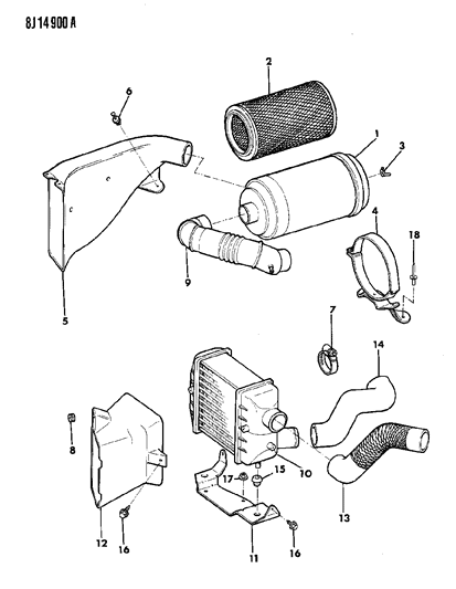 1990 Jeep Comanche Air Cleaner Diagram 3 - Thumbnail