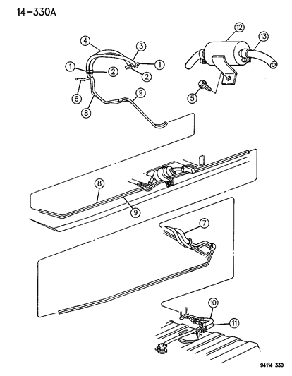1994 Dodge Caravan Fuel Filter Diagram for 4682923